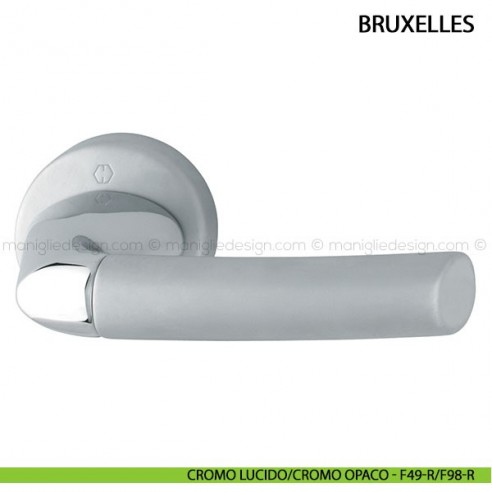 Maniglia per porta Bruxelles Hoppe cromo lucido/cromo opaco - F49-R/F98-R