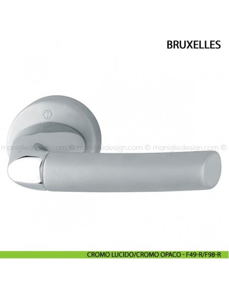 Maniglia per porta Bruxelles Hoppe cromo lucido/cromo opaco - F49-R/F98-R