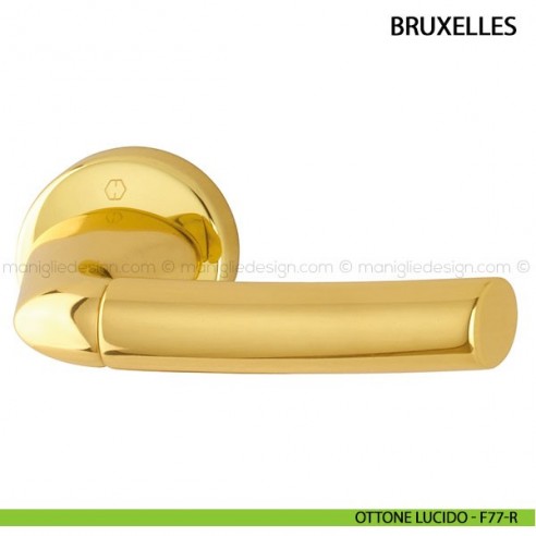 Maniglia per porta Bruxelles Hoppe ottone lucido F77-R