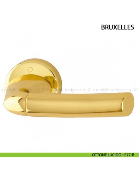 Maniglia per porta Bruxelles Hoppe ottone lucido F77-R