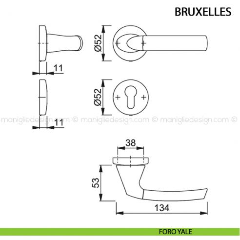Maniglia per porta Bruxelles Hoppe foro yale