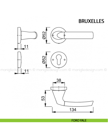 Maniglia per porta Bruxelles Hoppe foro yale