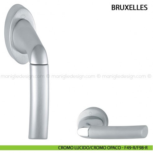 Maniglia per finestra martellina DK Bruxelles Hoppe cromo lucido/cromo opaco - F49-R/F98-R