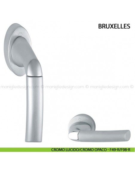 Maniglia per finestra martellina DK Bruxelles Hoppe cromo lucido/cromo opaco - F49-R/F98-R