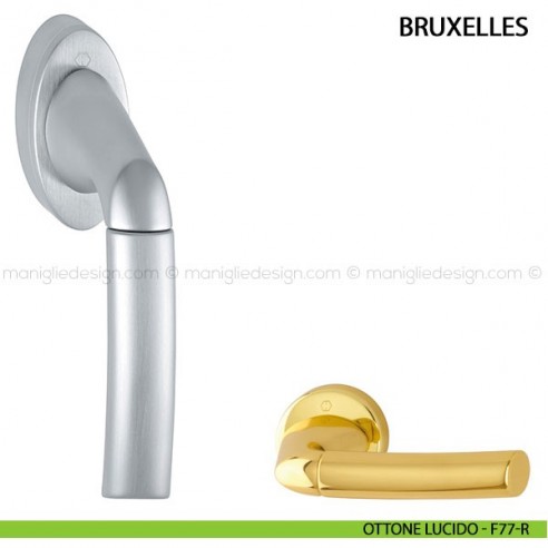 Maniglia per finestra martellina DK Bruxelles Hoppe ottone lucido