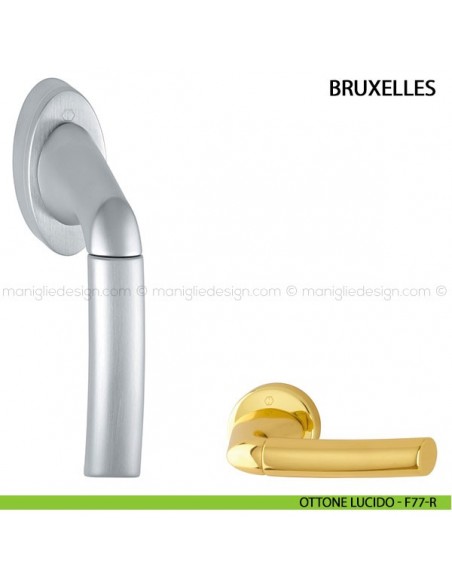Maniglia per finestra martellina DK Bruxelles Hoppe ottone lucido