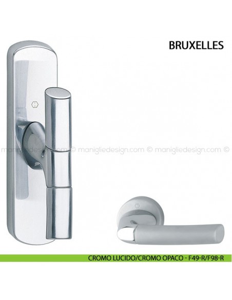 Maniglia per finestra cremonese Bruxelles Hoppe cromo lucido/cromo opaco - F49-R/F98-R