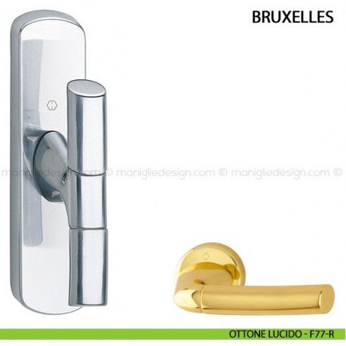 Maniglia per finestra cremonese Bruxelles Hoppe ottone lucido - F77-R