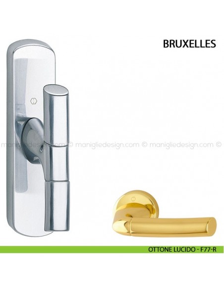 Maniglia per finestra cremonese Bruxelles Hoppe ottone lucido - F77-R