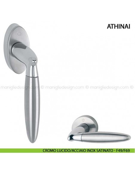 Maniglia per finestra martellina DK Athinai Hoppe cromo lucido/acciaio inox satinato - F49/F69