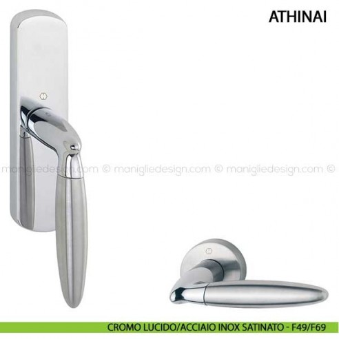 Maniglia per finestra cremonese Athinai Hoppe cromo lucido/acciaio inox satinato - F49/F69