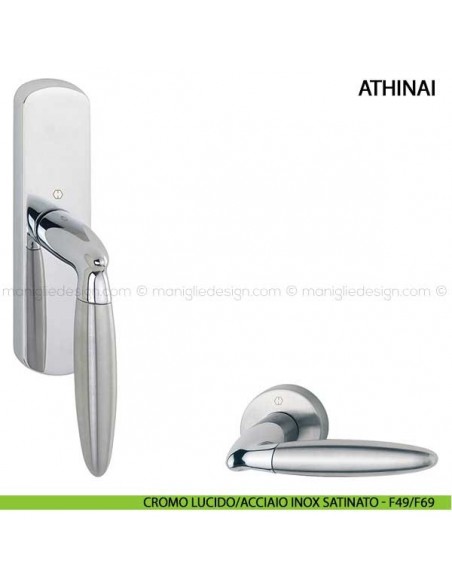 Maniglia per finestra cremonese Athinai Hoppe cromo lucido/acciaio inox satinato - F49/F69