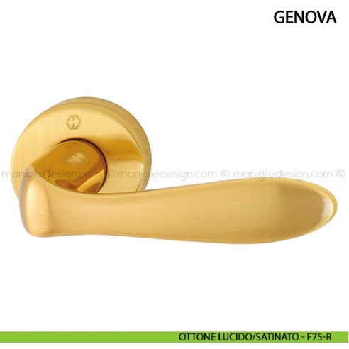 Maniglia per porta Genova Hoppe ottone lucido/satinato - F75-R