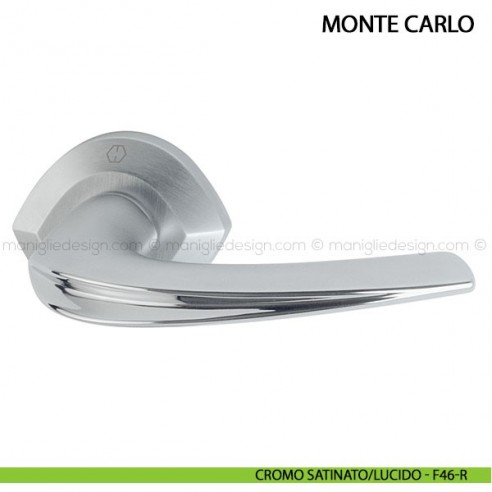 Maniglia per porta Monte Carlo Hoppe cromo satinato/lucido - F46-R