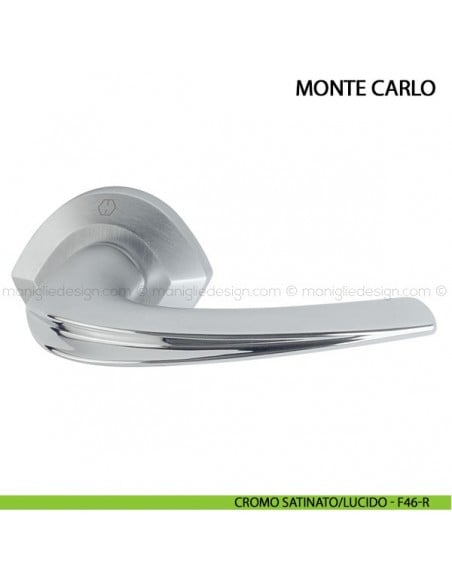 Maniglia per porta Monte Carlo Hoppe cromo satinato/lucido - F46-R