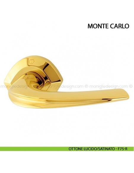 Maniglia per porta Monte Carlo Hoppe ottone lucido/satinato - F75-R