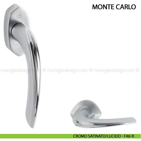 Maniglia per finestra martellina DK Monte Carlo Hoppe cromo satinato/lucido - F46-R
