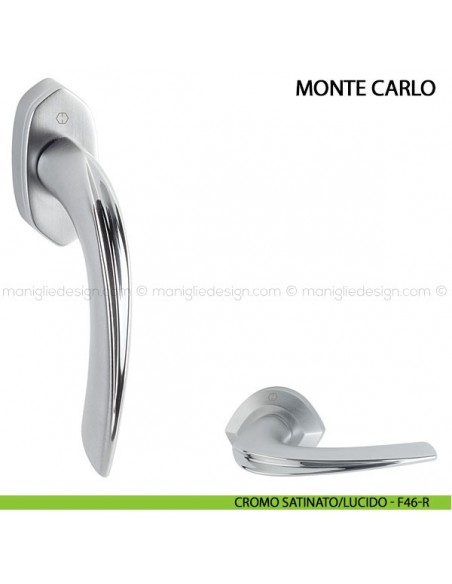 Maniglia per finestra martellina DK Monte Carlo Hoppe cromo satinato/lucido - F46-R