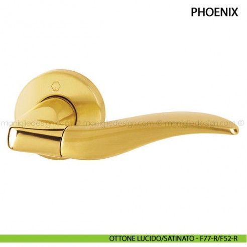 Maniglia per porta Phoenix Hoppe ottone lucido/satinato - F77-R/F52-R