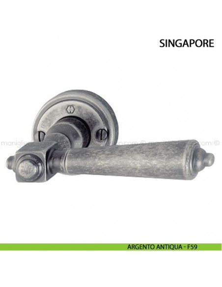 Maniglia per porta Singapore Hoppe argento antiqua