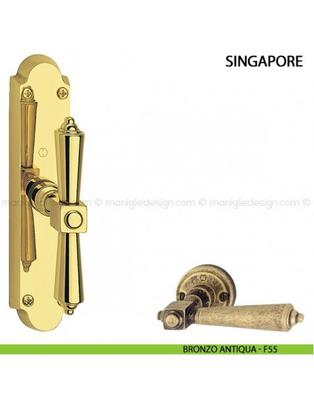 Maniglia per finestra cremonese Singapore Hoppe bronzato antiqua - F55