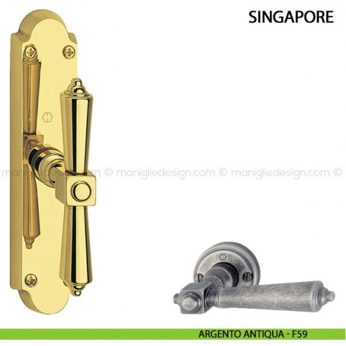 Maniglia per finestra cremonese Singapore Hoppe argento antiqua - F56