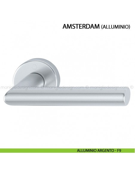 Maniglia per porta Amsterdam Hoppe in alluminio argento - F1
