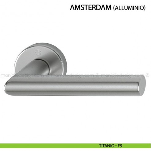 Maniglia per porta Amsterdam Hoppe in alluminio titanio - F9