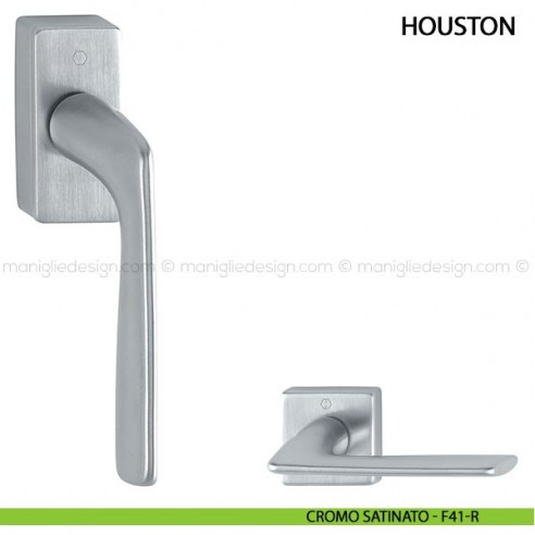 Maniglia per finestra martellina DK Houston Hoppe cromo satinato - F41-R