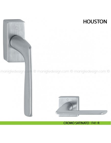 Maniglia per finestra martellina DK Houston Hoppe cromo satinato - F41-R