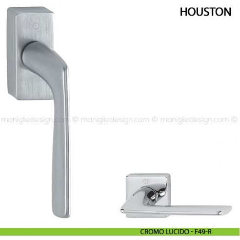 Maniglia per finestra martellina DK Houston Hoppe cromo lucido - F49-R
