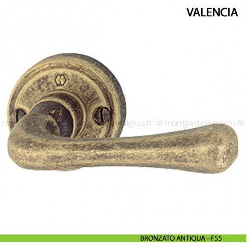 Maniglia per porta Valencia Hoppe bronzato antiqua - F55