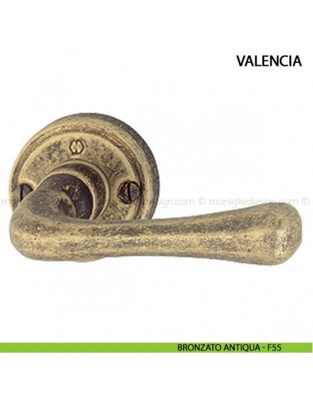Maniglia per porta Valencia Hoppe bronzato antiqua - F55