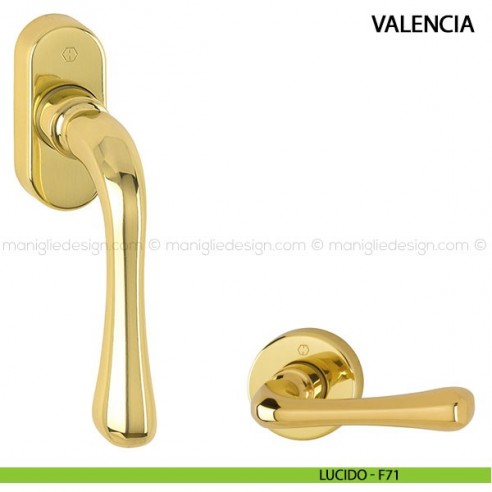 Maniglia per finestra martellina DK Valencia Hoppe lucido - F71