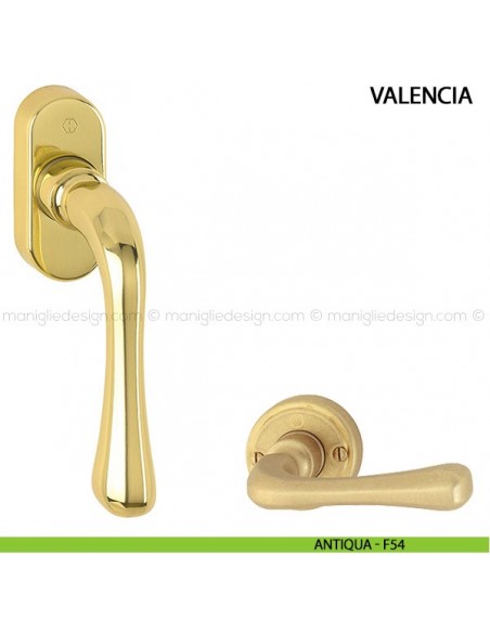 Maniglia per finestra martellina DK Valencia Hoppe antiqua - F54