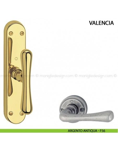 Maniglia per finestra cremonese Valencia Hoppe argento antiqua - F56