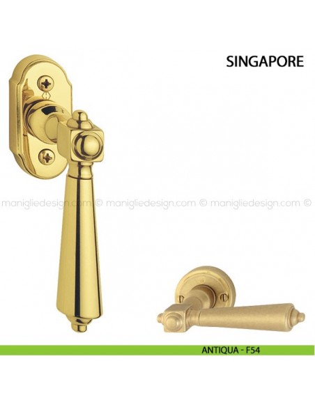 Maniglia per finestra martellina DK Singapore Hoppe antiqua - F-54