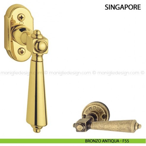 Maniglia per finestra martellina DK Singapore Hoppe bronzato antiqua - F-55