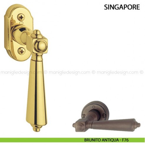 Maniglia per finestra martellina DK Singapore Hoppe brunito antiqua - F-76