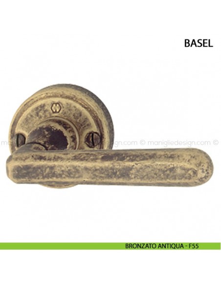 Maniglia per porta Basel Hoppe bronzato antiqua - F55