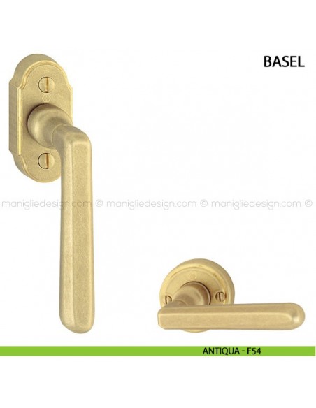 Maniglia per finestra martellina DK Basel Hoppe antiqua - F54