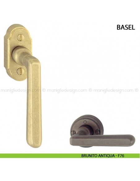 Maniglia per finestra martellina DK Basel Hoppe brunito antiqua - F76