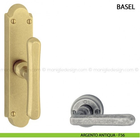 Maniglia per finestra cremonese Basel Hoppe argento antiqua - F56