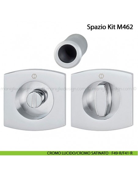 Kit per porta scorrevole con nottolino Hoppe M462 Spazio Kit 2 cromo satinato/lucido - F49-R/F41-R