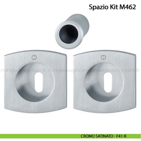 Kit per porta scorrevole con foro chiave Hoppe M462 Spazio Kit 4 cromo satinato - F41/R