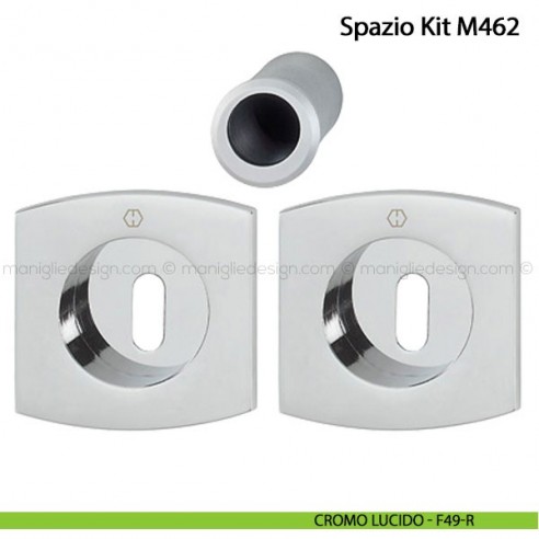 Kit per porta scorrevole con foro chiave Hoppe M462 Spazio Kit 4 cromo lucido - F49/R