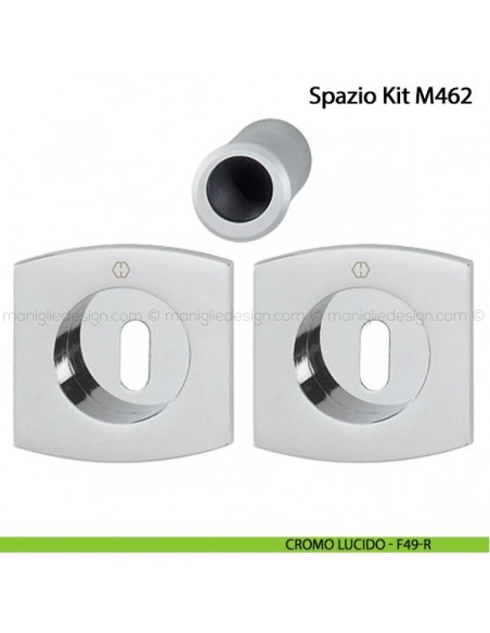 Kit per porta scorrevole con foro chiave Hoppe M462 Spazio Kit 4 cromo lucido - F49/R