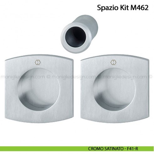 Kit per porta scorrevole senza foro chiave Hoppe M462 Spazio Kit 5 cromo satinato - F41-R