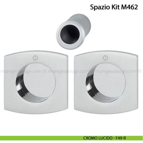 Kit per porta scorrevole senza foro chiave Hoppe M462 Spazio Kit 5 cromo lucido - F49-R