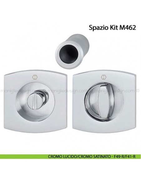 Kit per porta scorrevole nottolino e anello Hoppe M462 Spazio Kit 7 cromo lucido/satinato - F49-R/F41-R